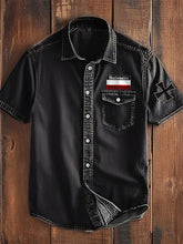 Herren Nationaler Wider stand bedrucktes Kurzarm-Shirt